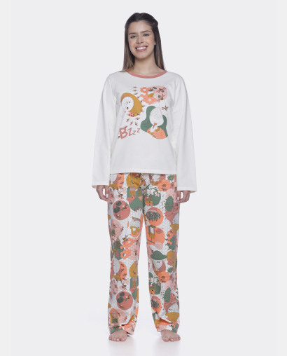 Conjunto Feminino Adulto Manga Longa e Calça