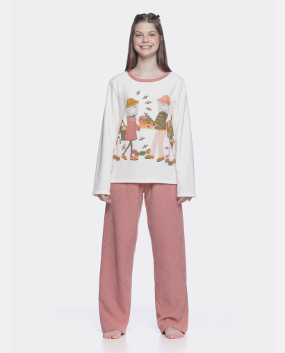 Conjunto Feminino Adulto Manga Longa e Calça Plush