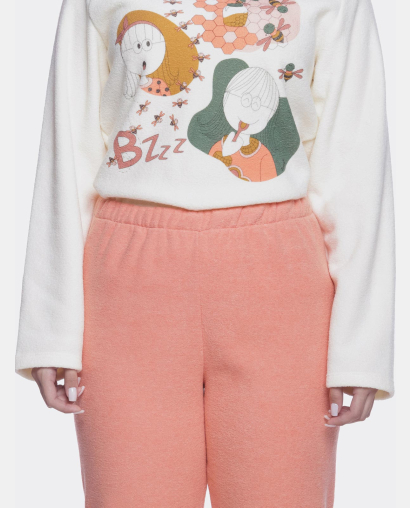 Conjunto Feminino Adulto Manga Longa e Calça Plush