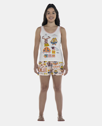 Pijama Feminino Adulto Regata e Short