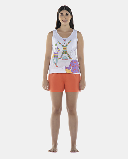 Pijama Feminino Adulto Regata e Short