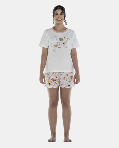 Pijama Feminino Adulto Manga Curta e Short