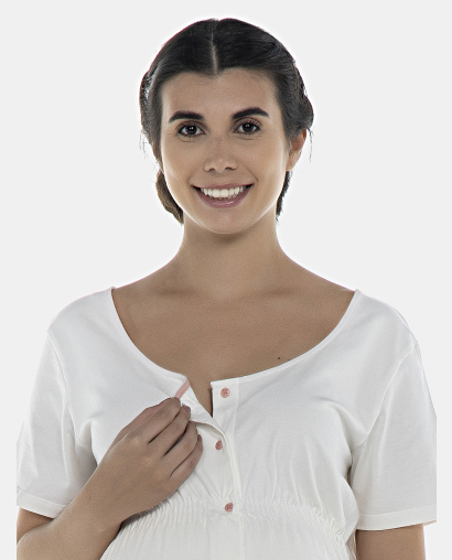 Pijama Feminino Gestante Manga Curta e Calça