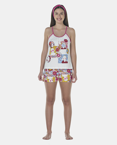Pijama Feminino Adulto Alça e Short