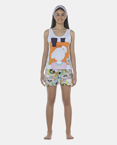 Pijama Feminino Adulto Regata e Short