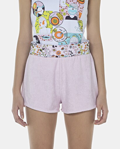 Pijama Feminino Adulto Regata e Short Atoalhado