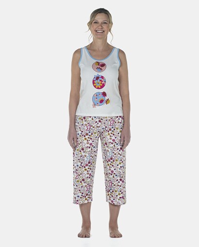 Pijama Feminino Adulto Regata e Corsário