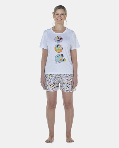 Pijama Feminino Adulto Manga Curta e Short