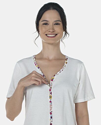 Pijama Feminino Adulto Manga Curta Aberta e Corsário