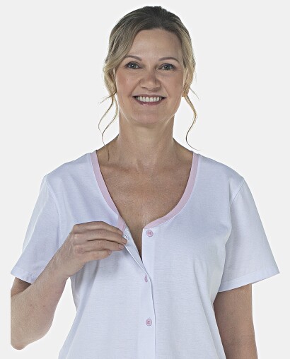 Pijama Feminino Adulto Manga Curta Aberto e Corsário