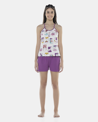 Pijama Feminino Adulto Alça e Short