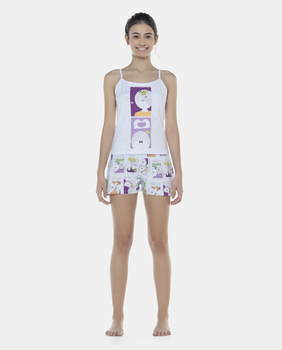 Pijama Feminino Adulto Alça e Short