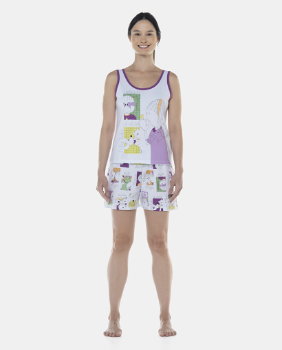 Pijama Feminino Adulto Regata e Short