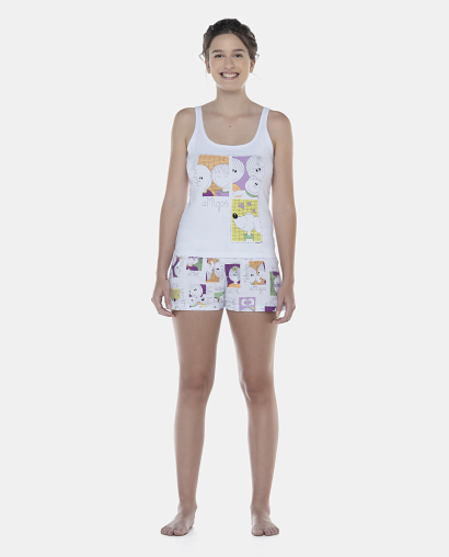 Pijama Feminino Adulto Regata e Short