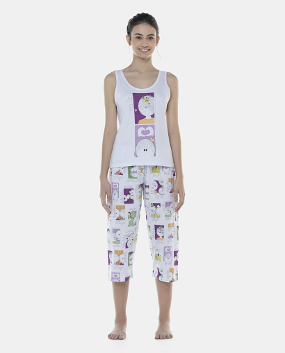 Pijama Feminino Adulto Regata e Corsário