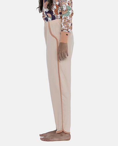 Pijama Feminino Adulto Manga Longa Com Punhos e Calça