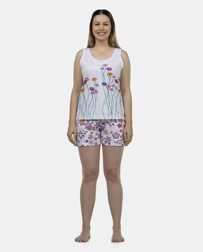 Pijama Feminino Adulto Regata e Short