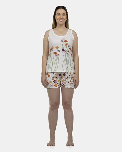 Pijama Feminino Adulto Regata e Short