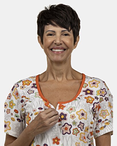 Pijama Feminino Adulto Manga Curta Aberto e Bermuda