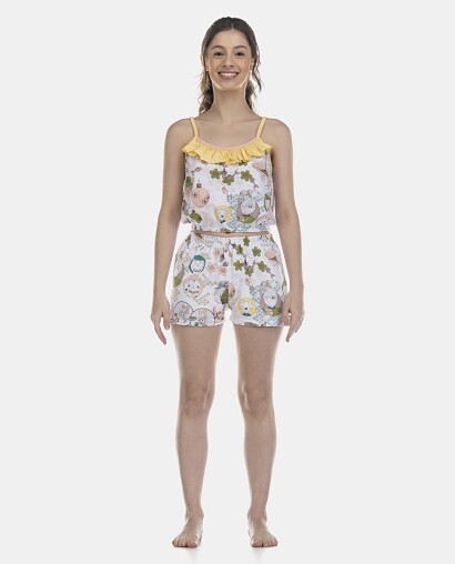 Pijama Feminino Adulto Alça e Short