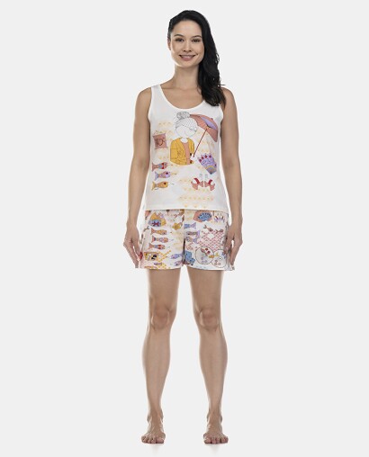 Pijama Feminino Adulto Regata e Short