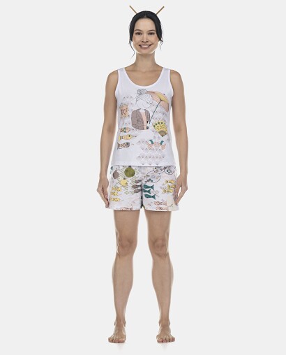 Pijama Feminino Adulto Regata e Short