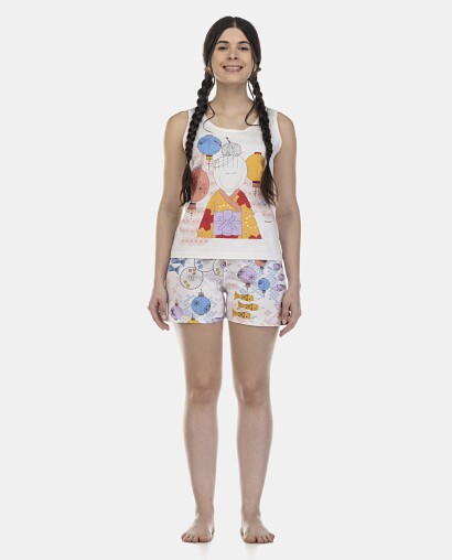 Pijama Feminino Adulto Regata e Short