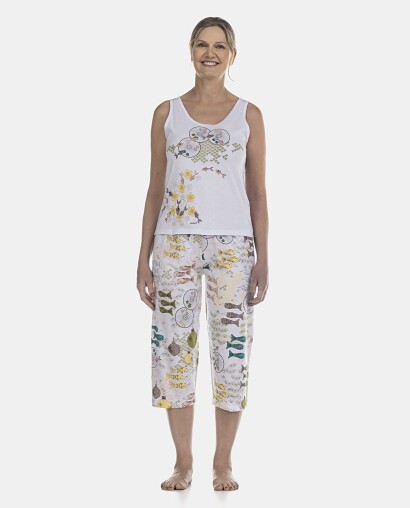 Pijama Feminino Adulto Regata e Corsário