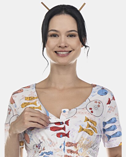 Pijama Feminino Gestante Manga Curta e Short