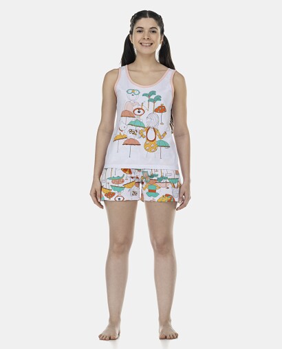 Pijama Feminino Adulto Regata e Short
