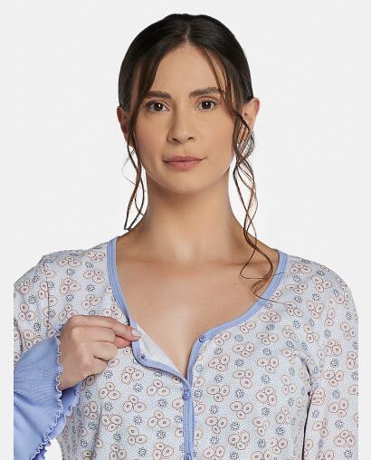 Pijama Feminino Adulto Manga Longa e Calça