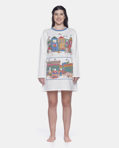 Camisão Feminino Adulto Manga Longa