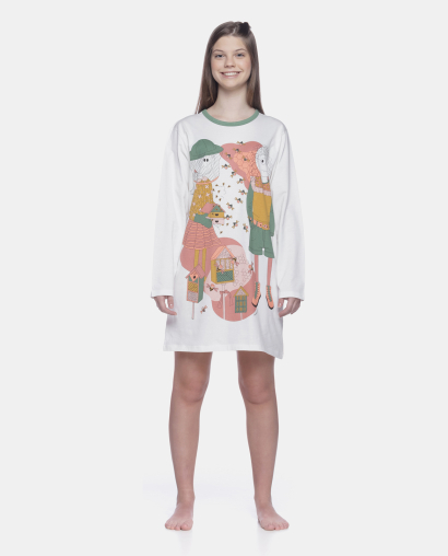 Camisão Feminino Adulto Manga Longa