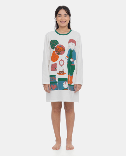 Camisão Feminino Adulto Manga Longa Pat