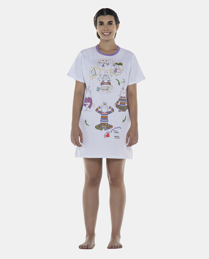 Camisão Feminino Adulto Manga Curta