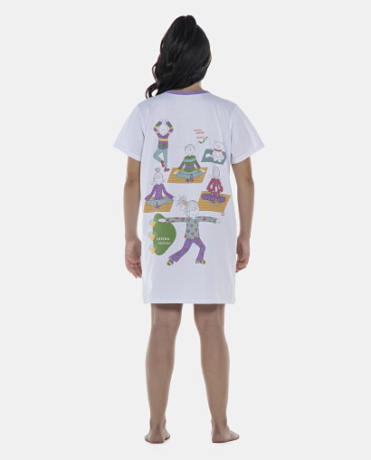 Camisão Feminino Adulto Manga Curta