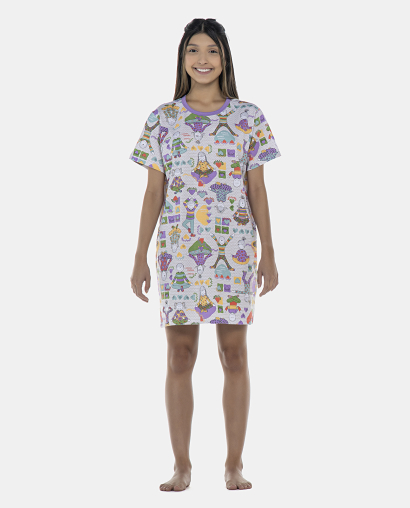 Camisão Feminino Adulto Manga Curta