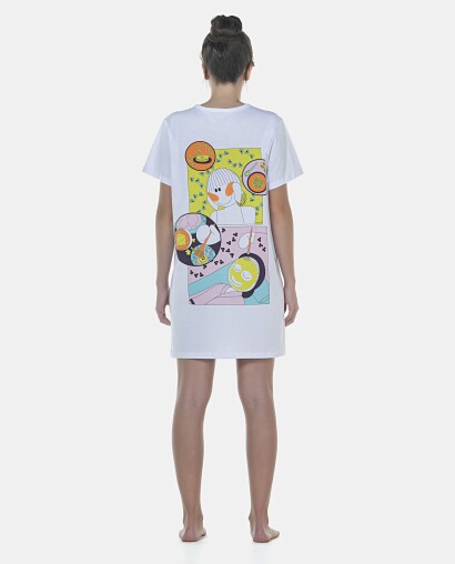 Camisão Feminino Adulto Manga Curta