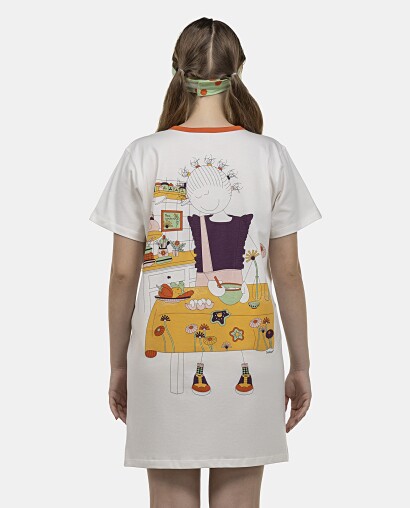 Camisão Feminino Adulto Manga Curta