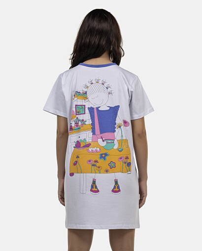 Camisão Feminino Adulto Manga Curta