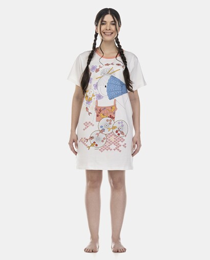 Camisão Feminino Adulto Manga Curta