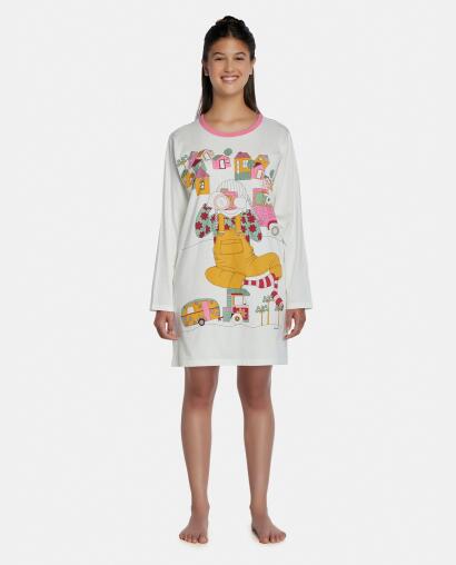 Camisão Feminino Adulto Manga Longa