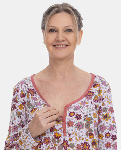  Camisola Sonhart Clássica Manga Longa Floral
