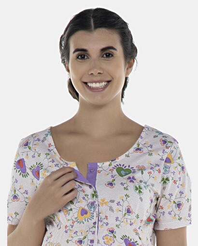 Camisola Feminina Gestante Manga Curta Aberta