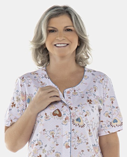 Camisola Feminina Adulto Manga Curta Aberta