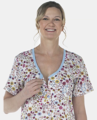 Camisola Feminina Adulto Manga Curta Aberta