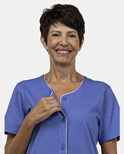 Camisola Feminina Adulto Manga Curta Aberta