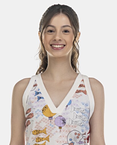 Camisola Feminina Adulto Regata Decote V