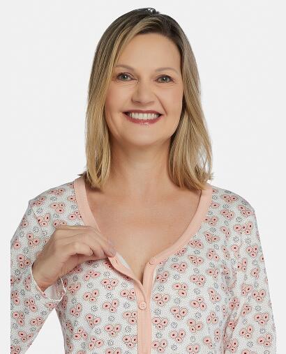 Camisola Feminina Adulto Clássica Manga Longa Aberta