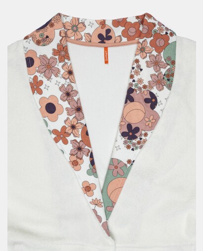 Roupão Feminino Adulto Manga Longa Traspassado Com Bolsos Atoalhado